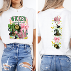 ✨ Wicked “Defying Gravity” Comfort Colors 1717 Tee 🌙💚💗 | Front & Back Magical Coquette Design 🧙‍♀️🎀