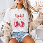 ✨ New Year Disco Cherry Tee | Coquette Bow & Sparkly Party Vibes Comfort Colors 1717 Tshirt ✨