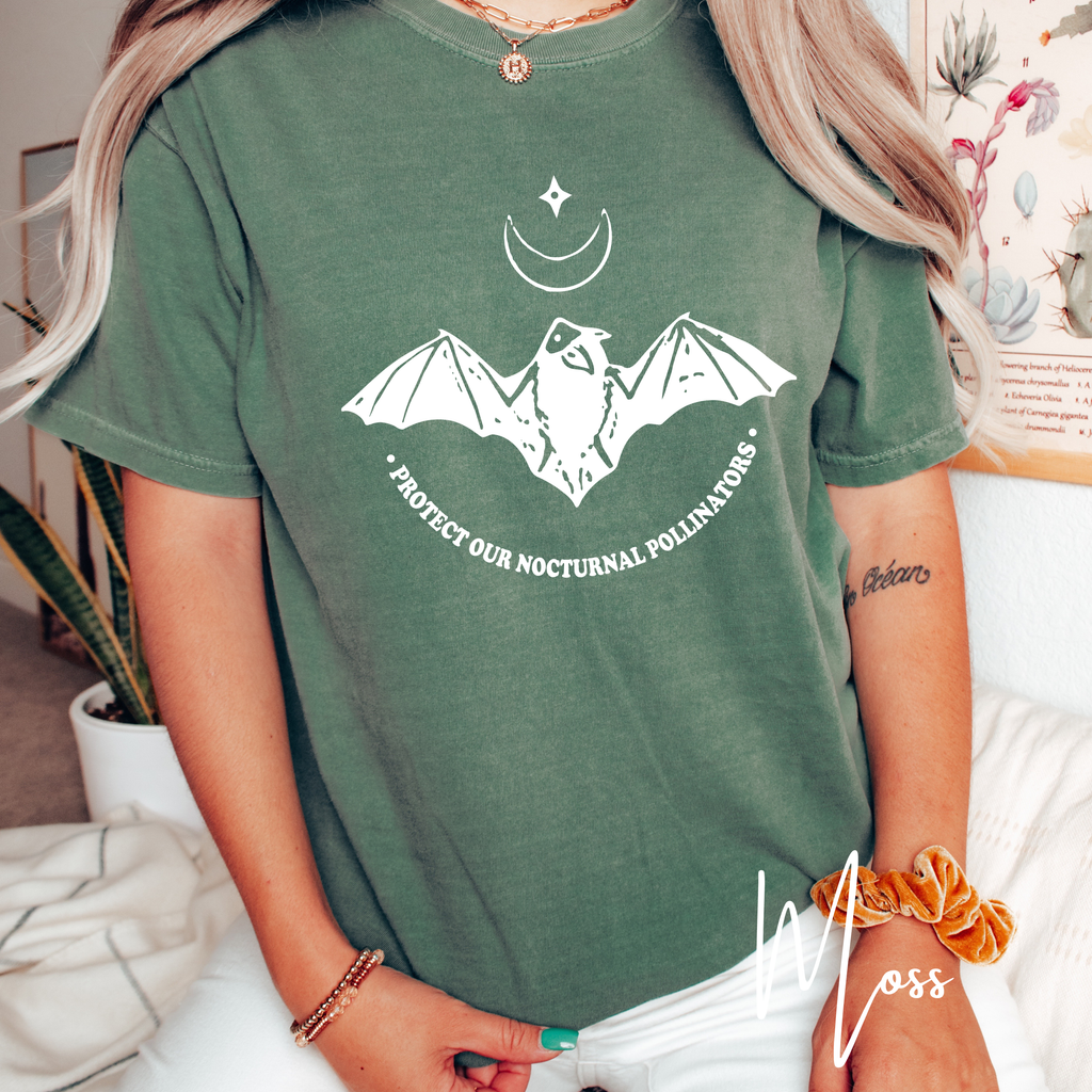 Protect Our Nocturnal Pollinators T-Shirt | Comfort Colors 1717 Bat Conservation Tee