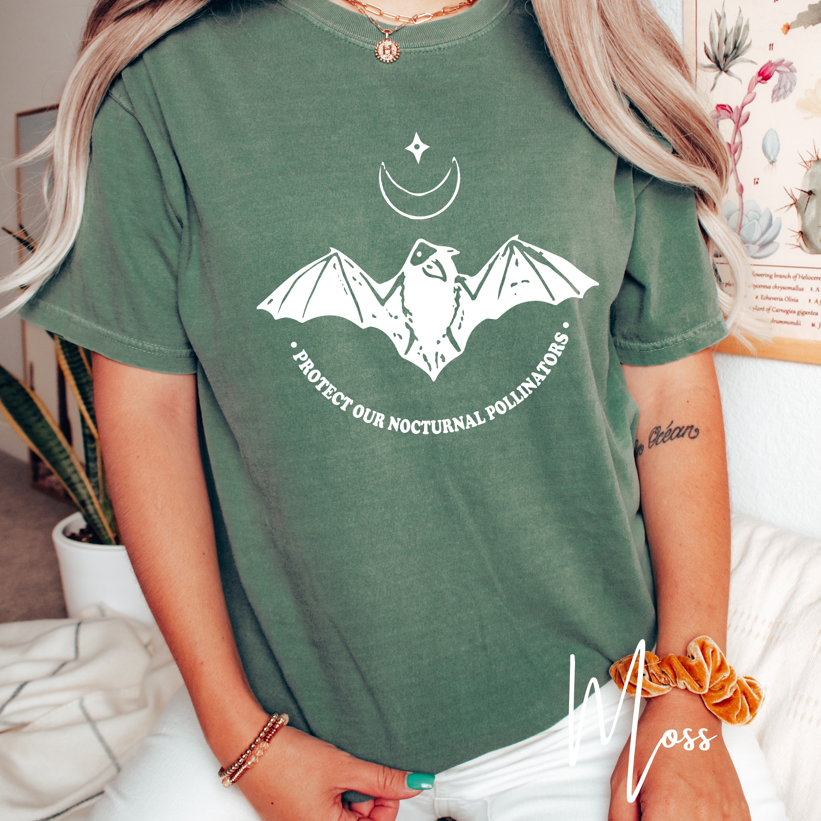 Protect Our Nocturnal Pollinators T-Shirt | Comfort Colors 1717 Bat Conservation Tee