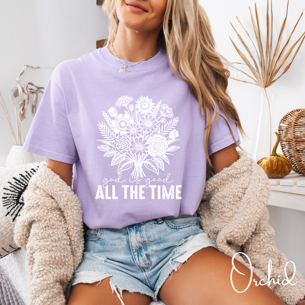 🌼 God Is Good All The Time – Floral Christian Tee | Comfort Colors 1717  Tshirt 🌼