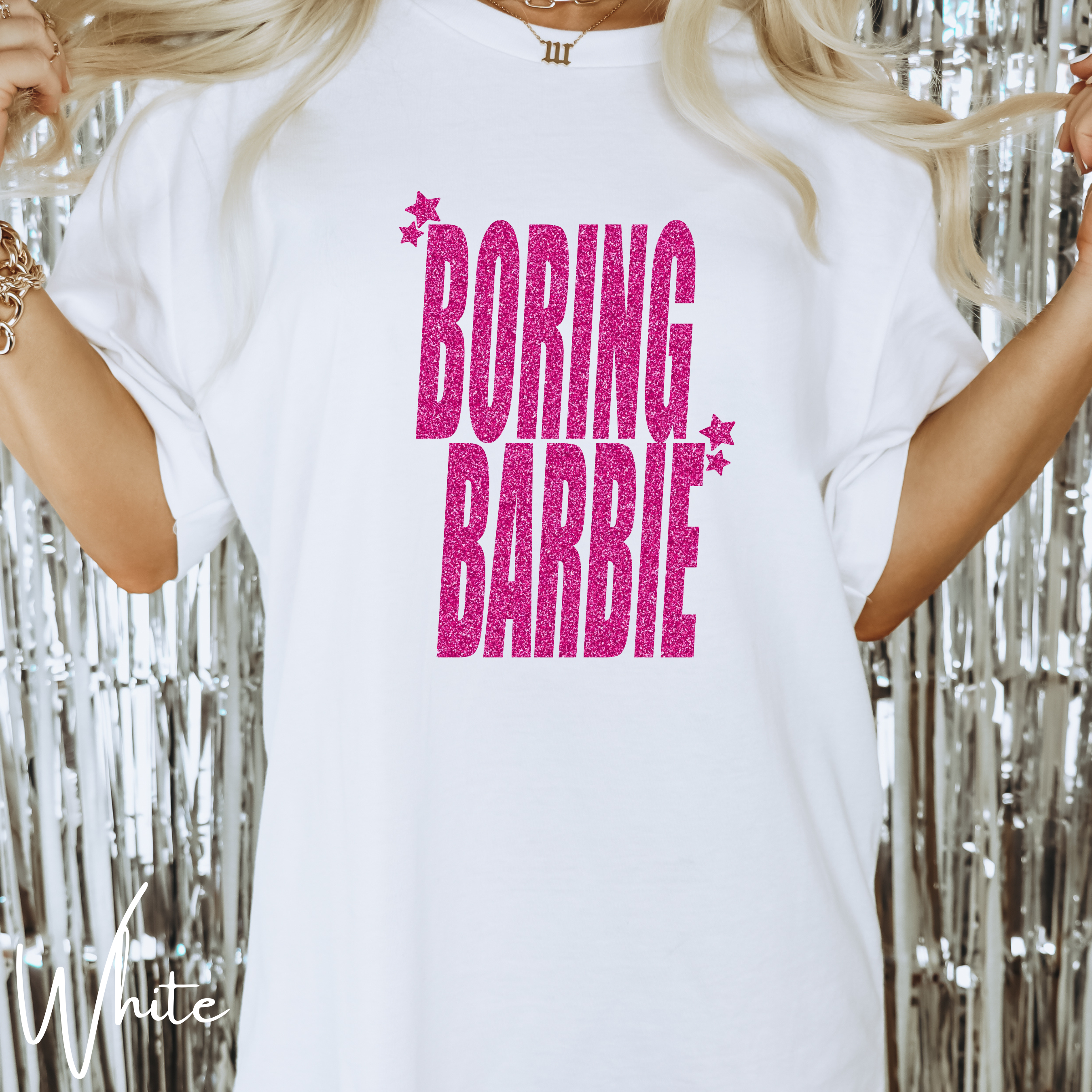 ✨💖 Boring Barbie Comfort Colors 1717 T-Shirt – Glitter-Style Graphic Tee for Adults 🎀 Retro Pop-Culture Aesthetic Comfort Colors 1717 Tshirt 🌟