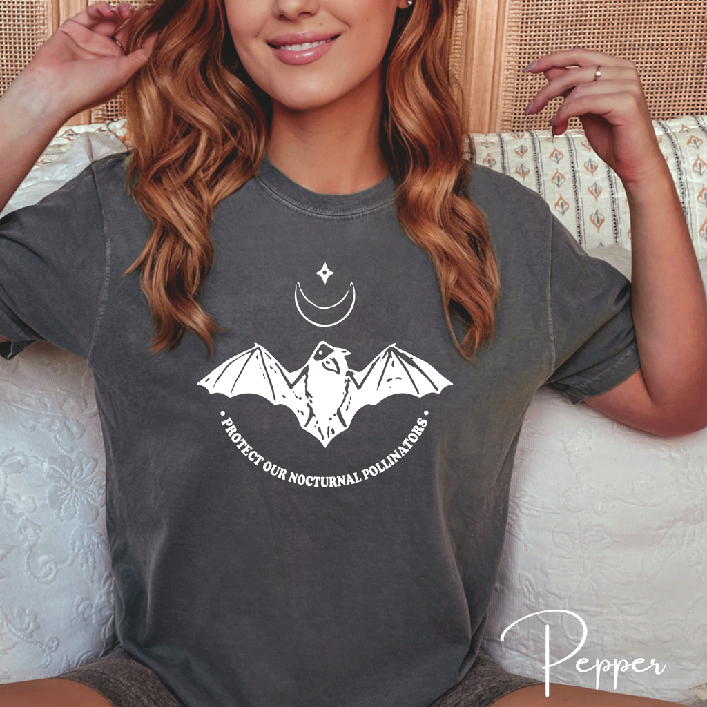 Protect Our Nocturnal Pollinators T-Shirt | Comfort Colors 1717 Bat Conservation Tee