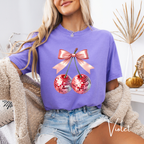 ✨ New Year Disco Cherry Tee | Coquette Bow & Sparkly Party Vibes Comfort Colors 1717 Tshirt ✨