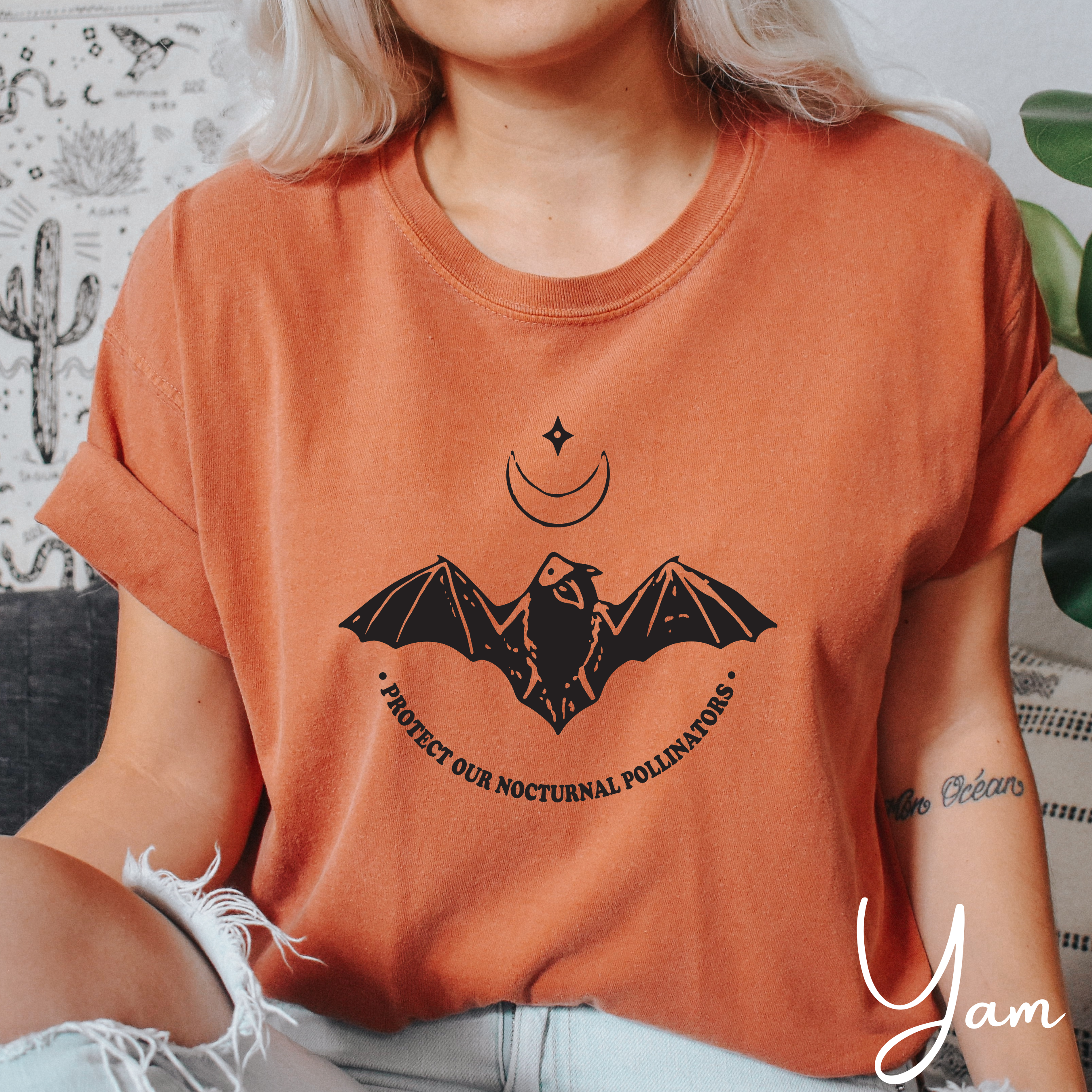 Protect Our Nocturnal Pollinators T-Shirt | Comfort Colors 1717 Bat Conservation Tee