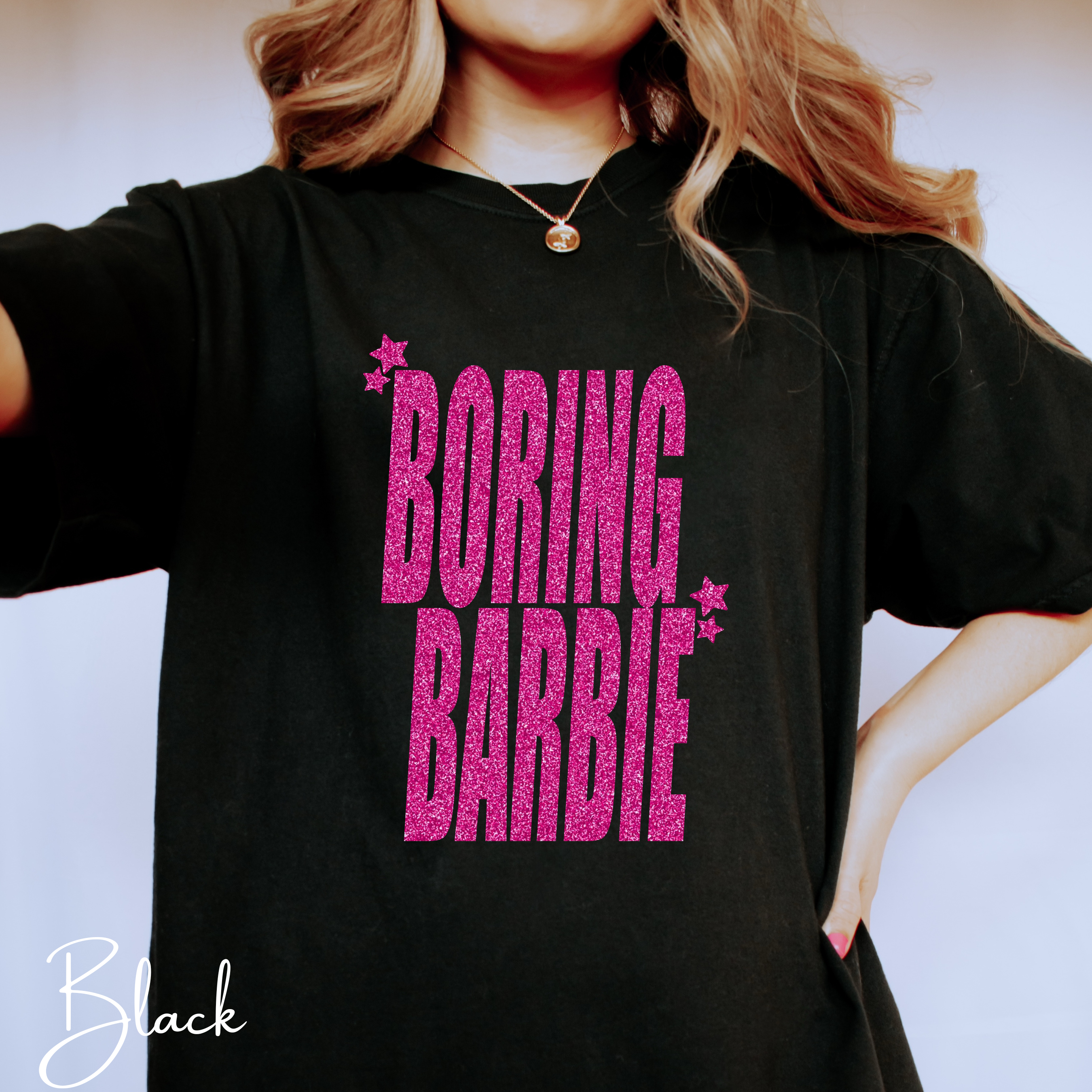✨💖 Boring Barbie Comfort Colors 1717 T-Shirt – Glitter-Style Graphic Tee for Adults 🎀 Retro Pop-Culture Aesthetic Comfort Colors 1717 Tshirt 🌟