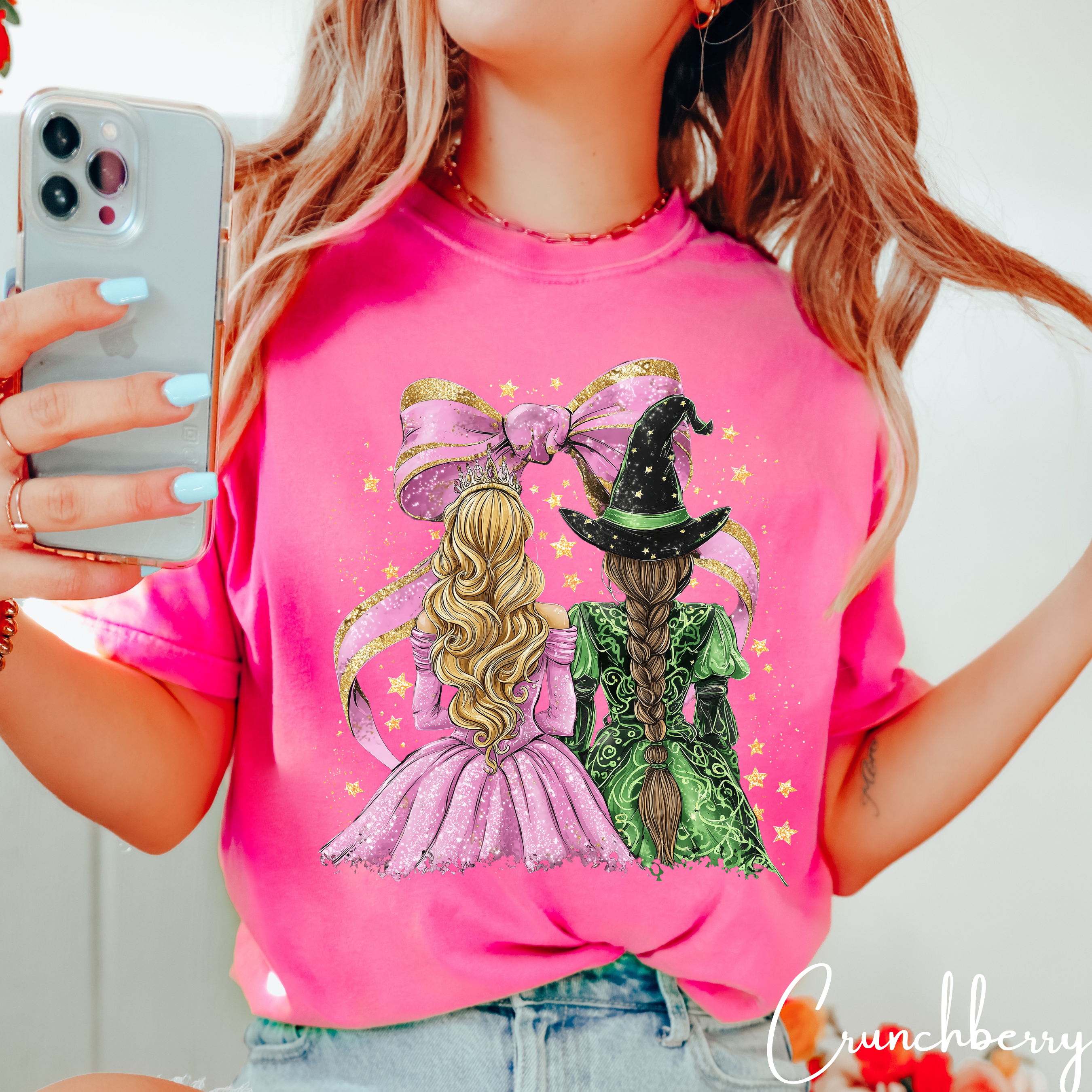 Comfort Colors 1717 Tee 💚✨ Glinda & Elphaba Inspired Design 👯‍♀️🎀 Coquette Bow Aesthetic Shirt