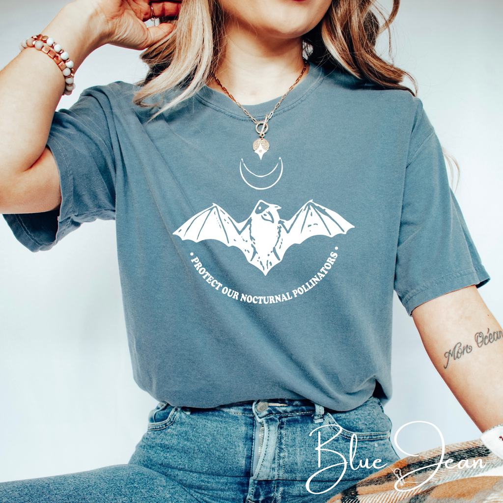 Protect Our Nocturnal Pollinators T-Shirt | Comfort Colors 1717 Bat Conservation Tee