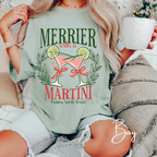 🍸✨ Merrier With a Martini Comfort Colors 1717 Tee – Making Spirits Bright Retro Christmas Cocktail Shirt 🎄💗