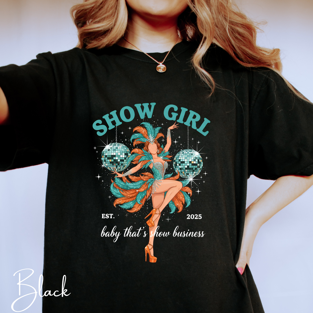 ✨🎀 In My Showgirls Era Comfort Colors T-Shirt – Retro Showgirl Aesthetic Tee with Mirrorballs • Est. 2025 Disco Graphic ✨🎀