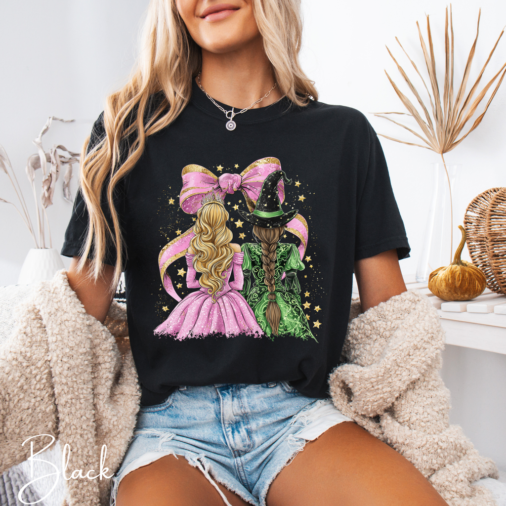 Comfort Colors 1717 Tee 💚✨ Glinda & Elphaba Inspired Design 👯‍♀️🎀 Coquette Bow Aesthetic Shirt