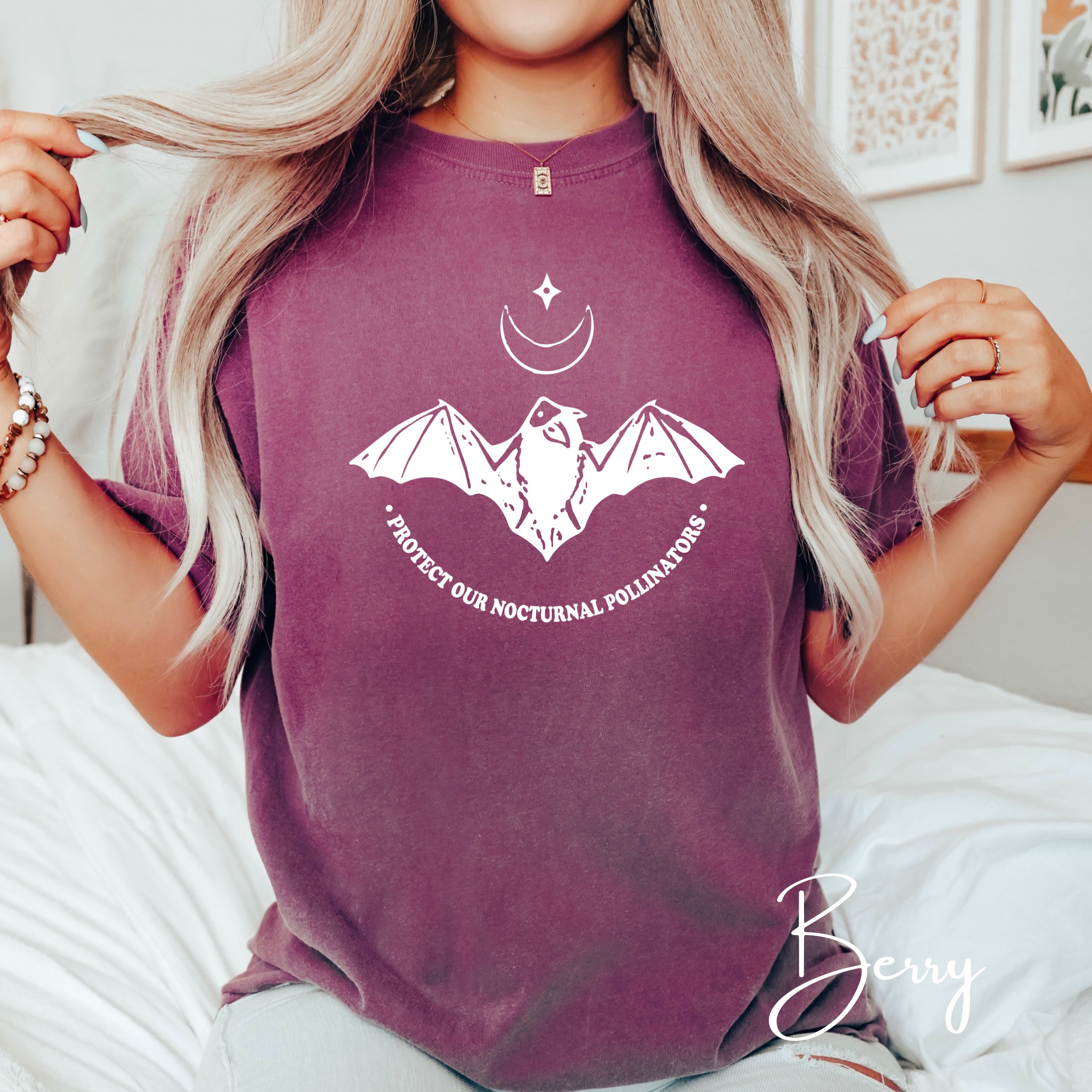 Protect Our Nocturnal Pollinators T-Shirt | Comfort Colors 1717 Bat Conservation Tee
