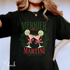 🍸✨ Merrier With a Martini Comfort Colors 1717 Tee – Making Spirits Bright Retro Christmas Cocktail Shirt 🎄💗