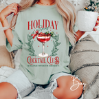 🍸✨ Holiday Cocktail Club Comfort Colors 1717 Tee – Making Spirits Bright Retro Christmas Shirt 🎄🍒