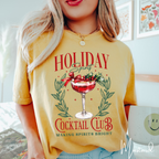 🍸✨ Holiday Cocktail Club Comfort Colors 1717 Tee – Making Spirits Bright Retro Christmas Shirt 🎄🍒