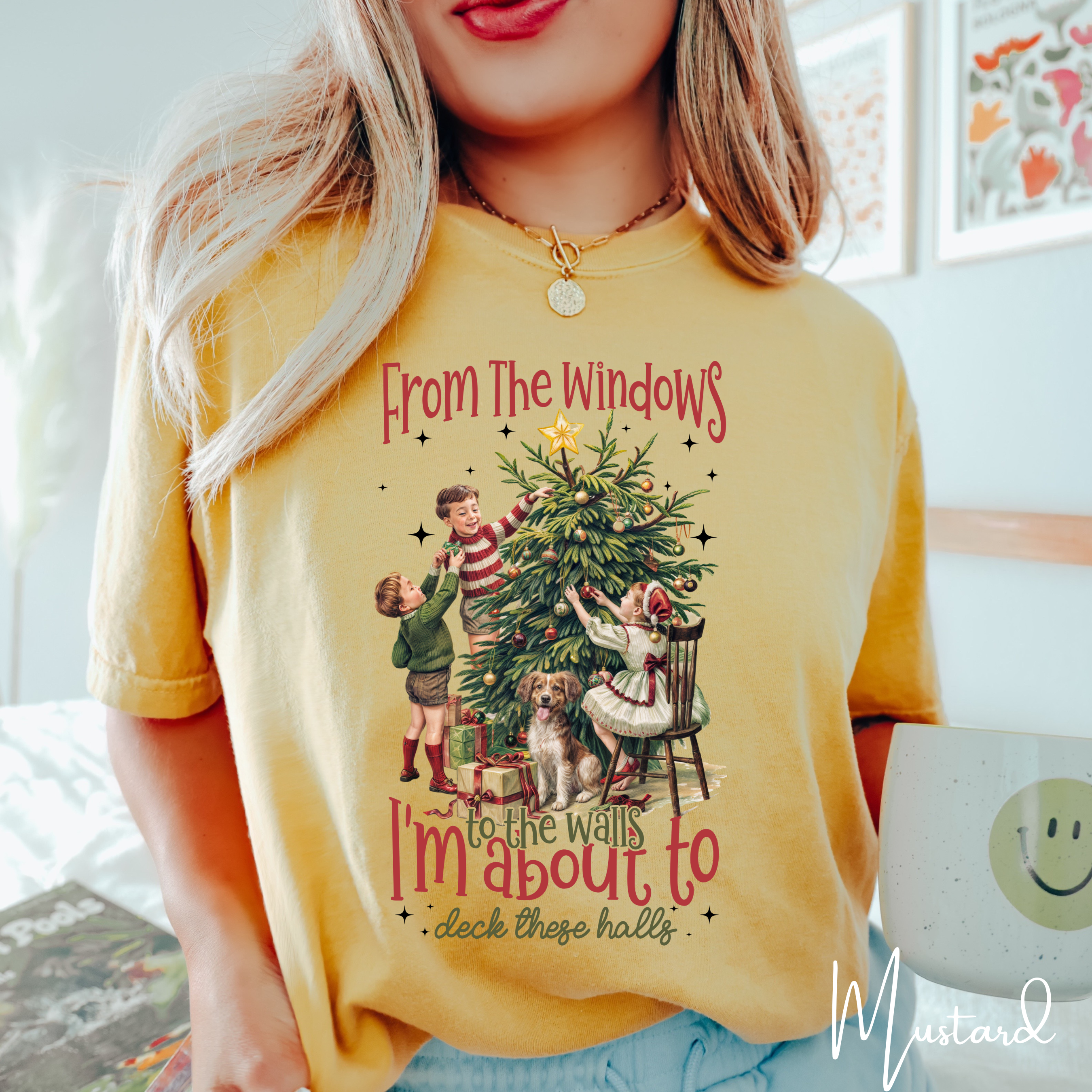 🎄✨ Deck These Halls Comfort Colors T-Shirt – Vintage Kids Decorating Christmas Tree Retro Holiday Tee 🎀❄️