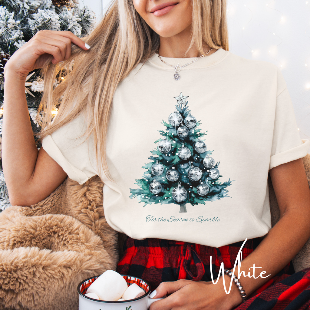 ✨🌲 Tis the Season to Sparkle Christmas Shirt – Disco Ball Christmas Tree Tee • Retro Festive Holiday Sparkle Comfort Colors 1717 Tshirt
