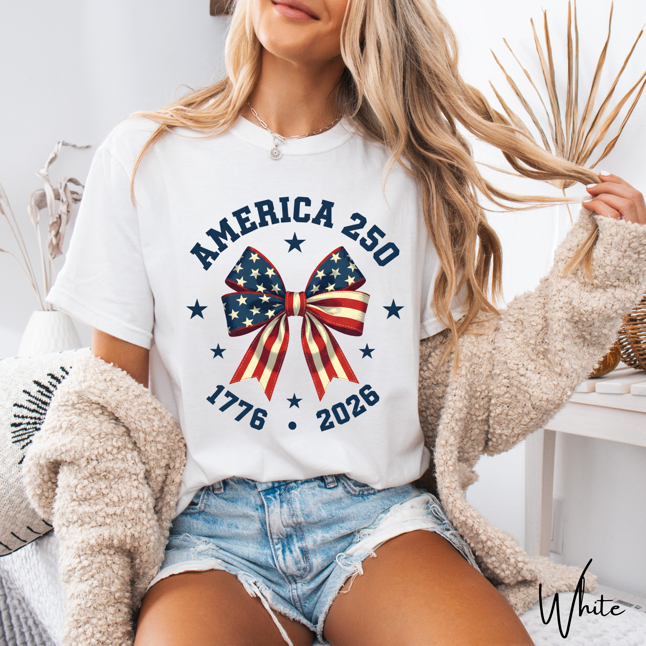 🇺🇸 America 250 Coquette Bow Comfort Colors T-Shirt | 1776–2026 Semiquincentennial Patriotic Tee 🎀