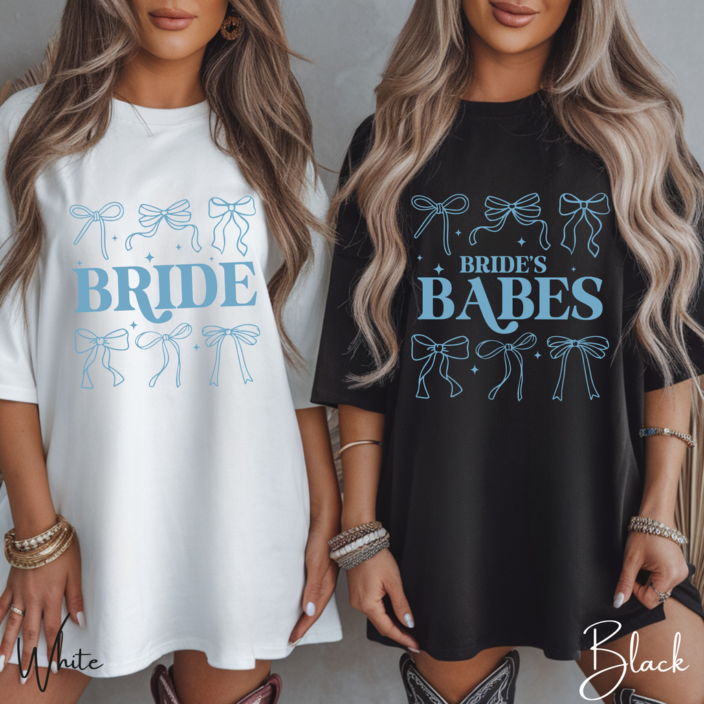 Bride & Brides Babes Coquette Bow Bachelorette Party Tees 👰✨ Comfort Colors 1717 Bride Tshirts