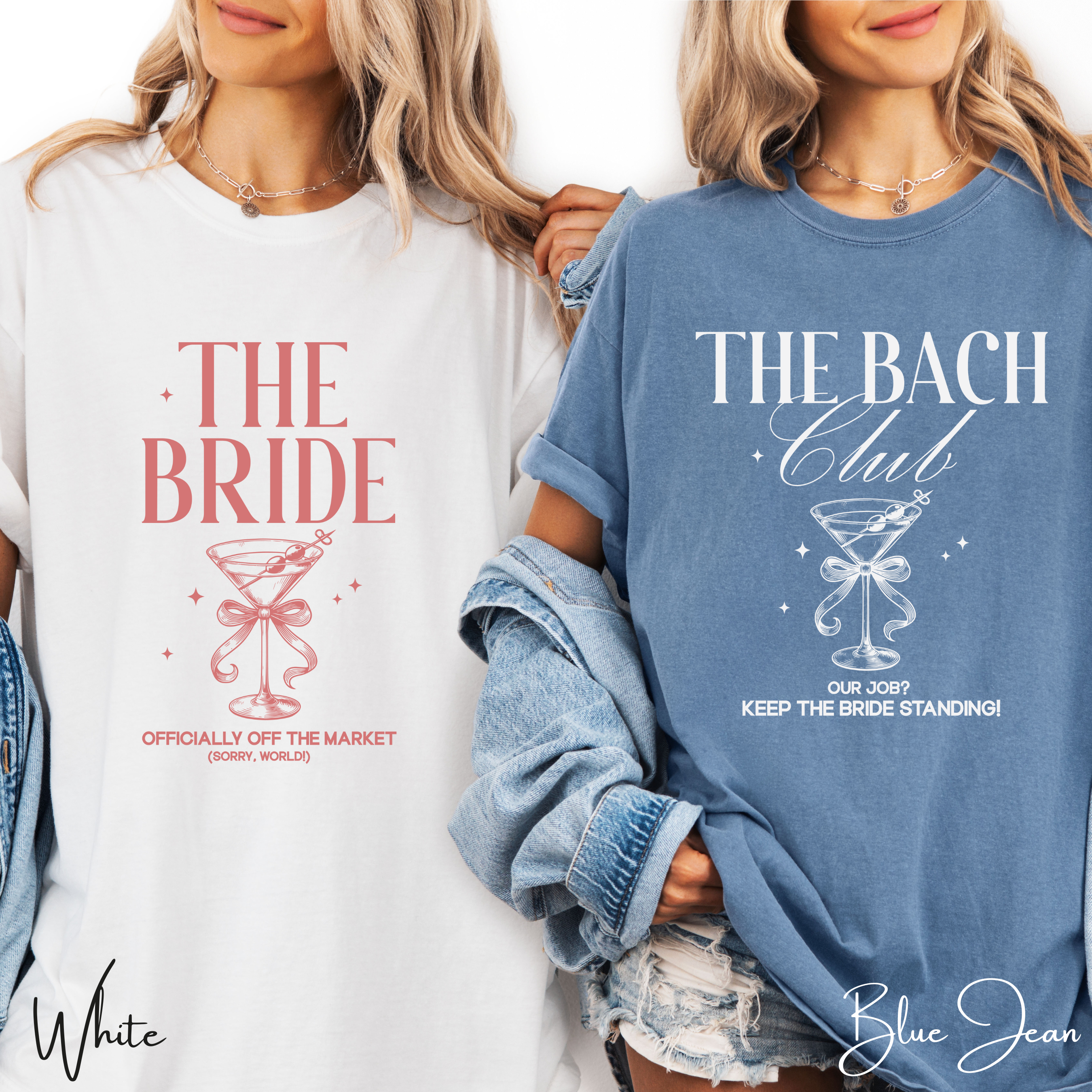 🍹 Bachelorette Party Shirts 🍸 “The Bride” & “The Bach Party” – Martini Themed Comfort Colors 1717 Tshirts