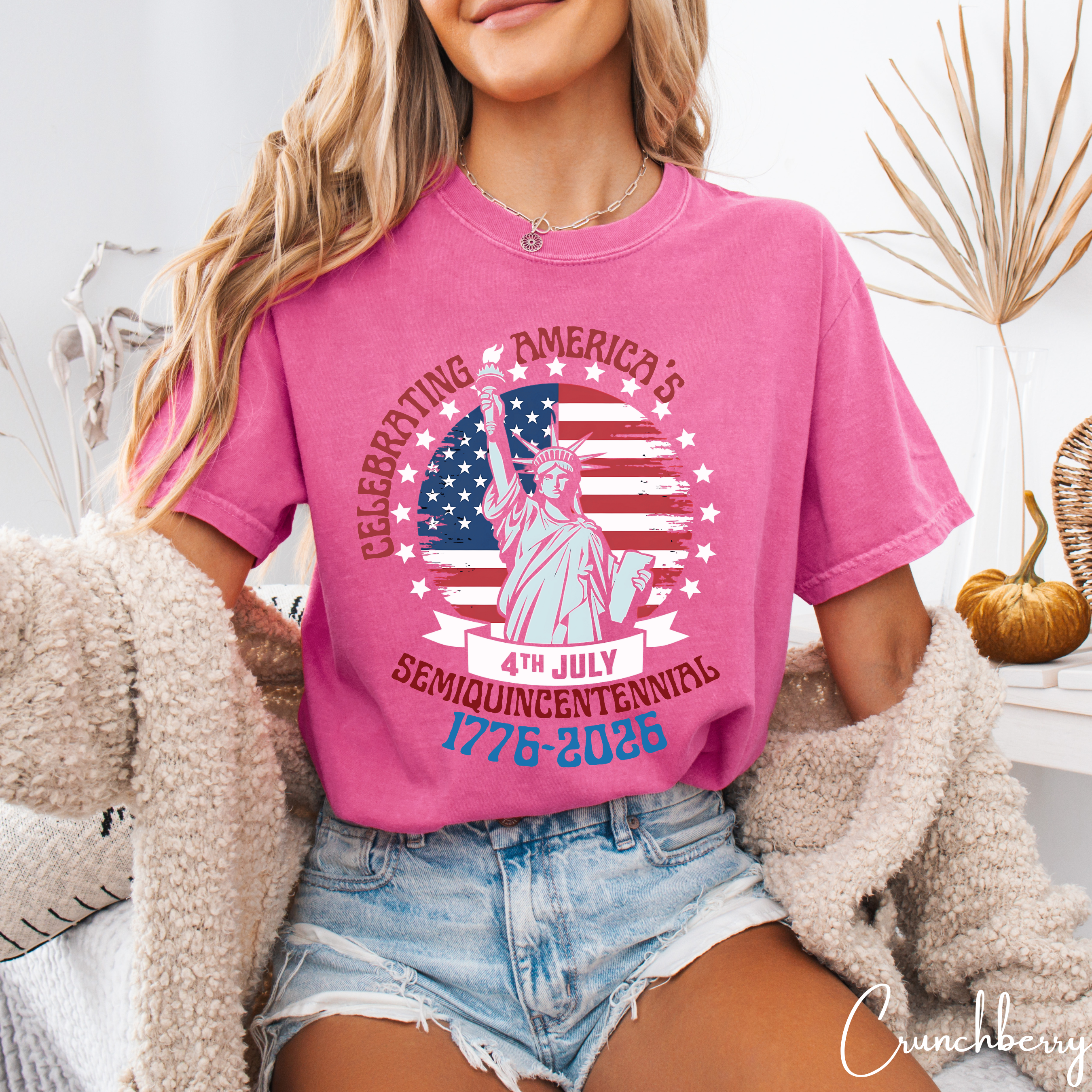 🇺🇸 Celebrating America’s Semiquincentennial Comfort Colors T-Shirt | Statue of Liberty Patriotic Tee | 1776–2026