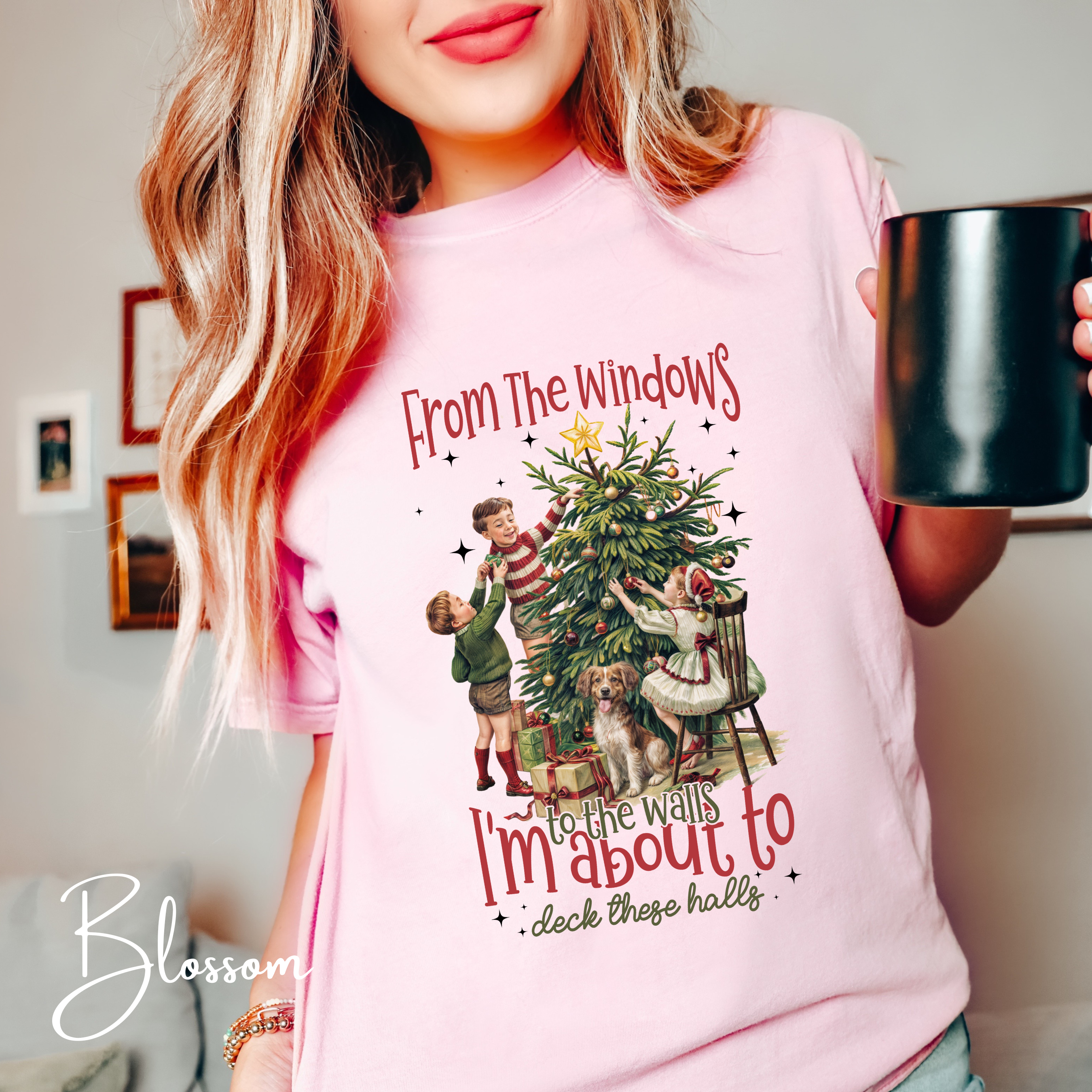 🎄✨ Deck These Halls Comfort Colors T-Shirt – Vintage Kids Decorating Christmas Tree Retro Holiday Tee 🎀❄️