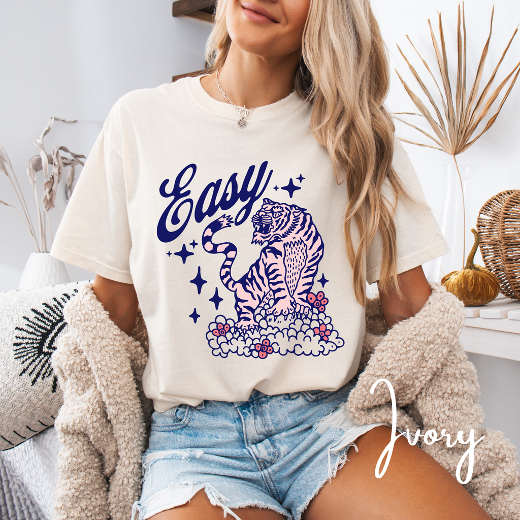 Relaxed ‘Easy Tiger’ Graphic Tee 😌🐅 – Comfort Colors 1717 Easy Tiger Shirt