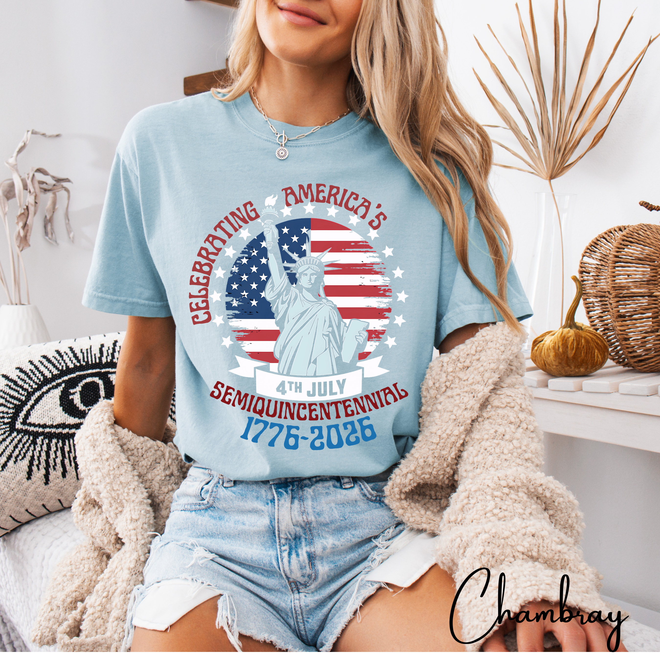 🇺🇸 Celebrating America’s Semiquincentennial Comfort Colors T-Shirt | Statue of Liberty Patriotic Tee | 1776–2026