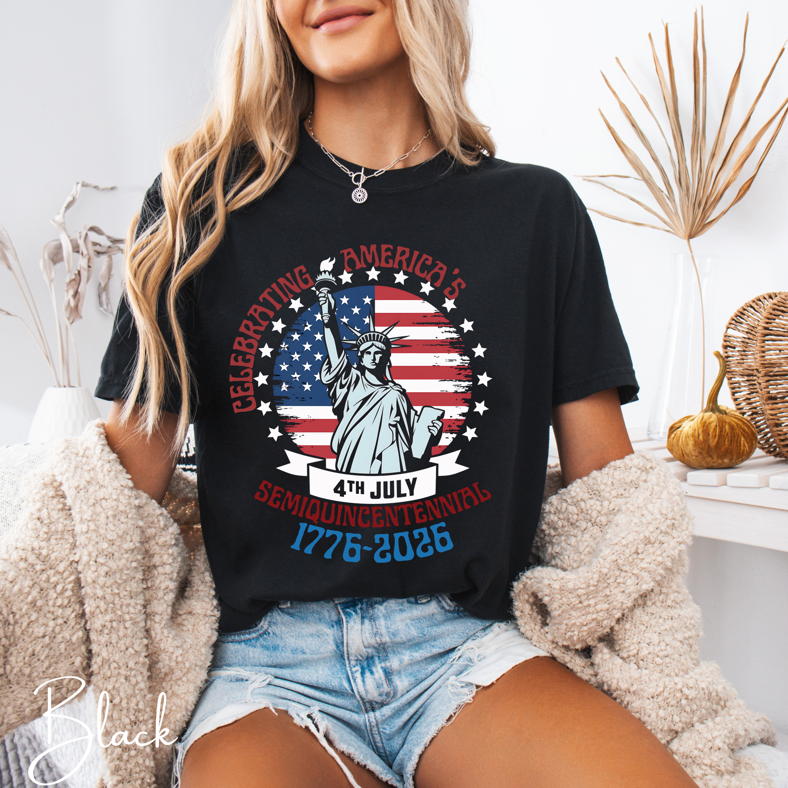 🇺🇸 Celebrating America’s Semiquincentennial Comfort Colors T-Shirt | Statue of Liberty Patriotic Tee | 1776–2026