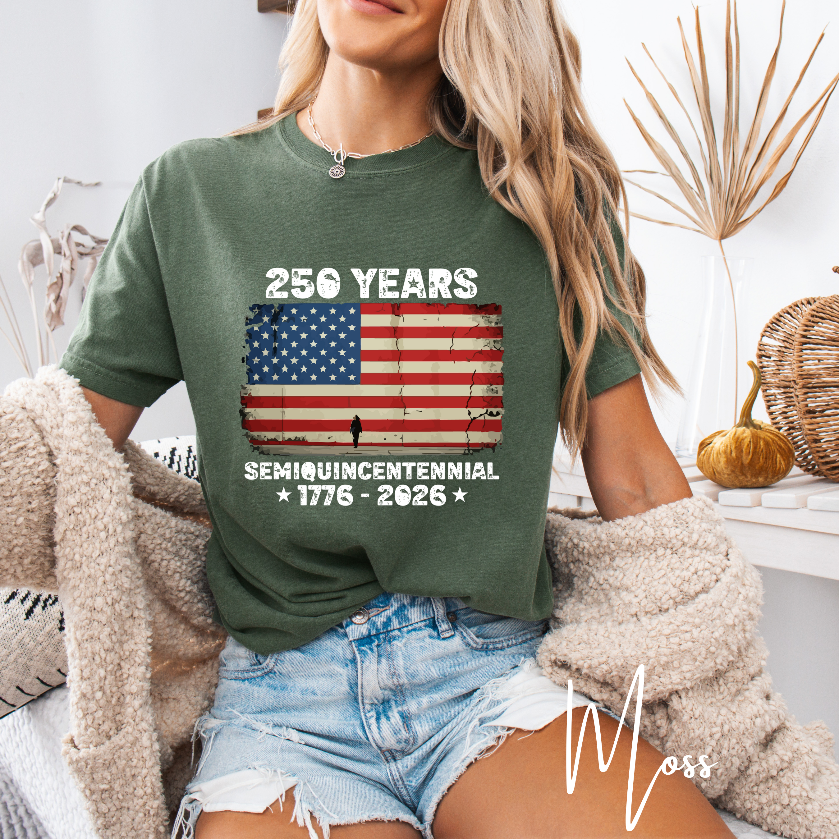 250 Years Semiquincentennial USA T-Shirt | Distressed American Flag 1776–2026 | Comfort Colors 1717 Patriotic Tee