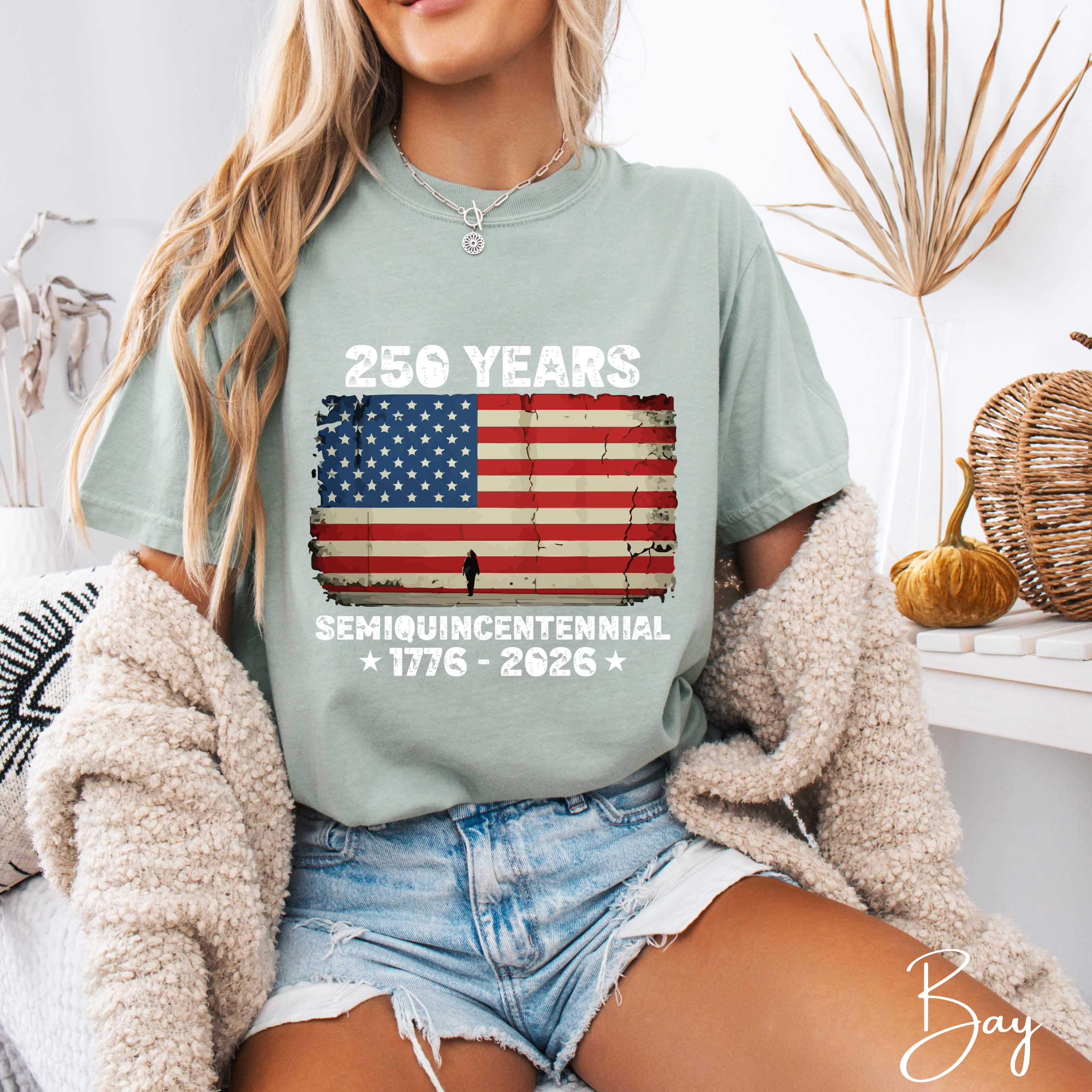 250 Years Semiquincentennial USA T-Shirt | Distressed American Flag 1776–2026 | Comfort Colors 1717 Patriotic Tee