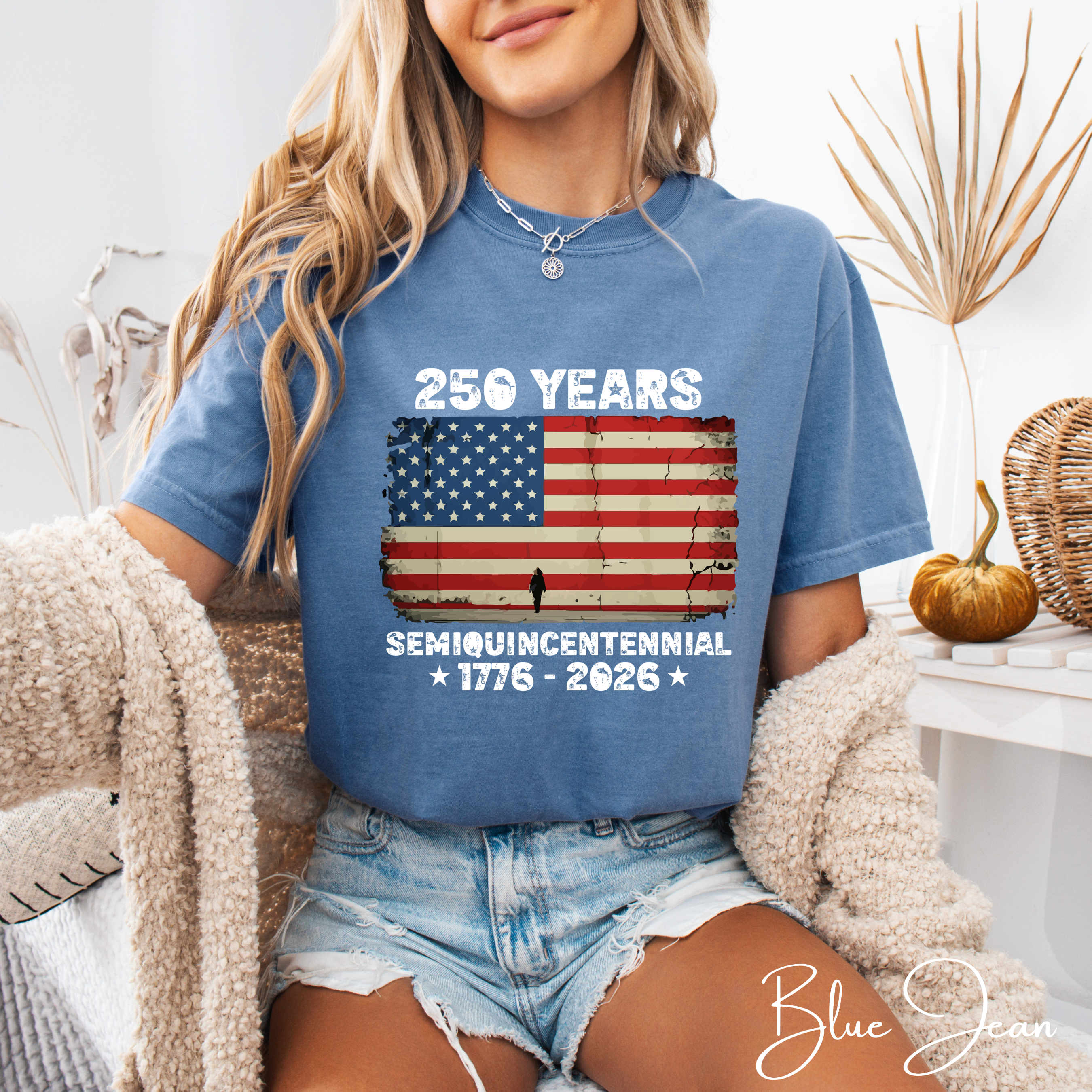 250 Years Semiquincentennial USA T-Shirt | Distressed American Flag 1776–2026 | Comfort Colors 1717 Patriotic Tee