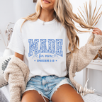 ✨ Comfort Colors 1717 MADE Floral Varsity  Comfort Colors Tee | Made for More – Ephesians 2:10 Christian T-Shirt ✨