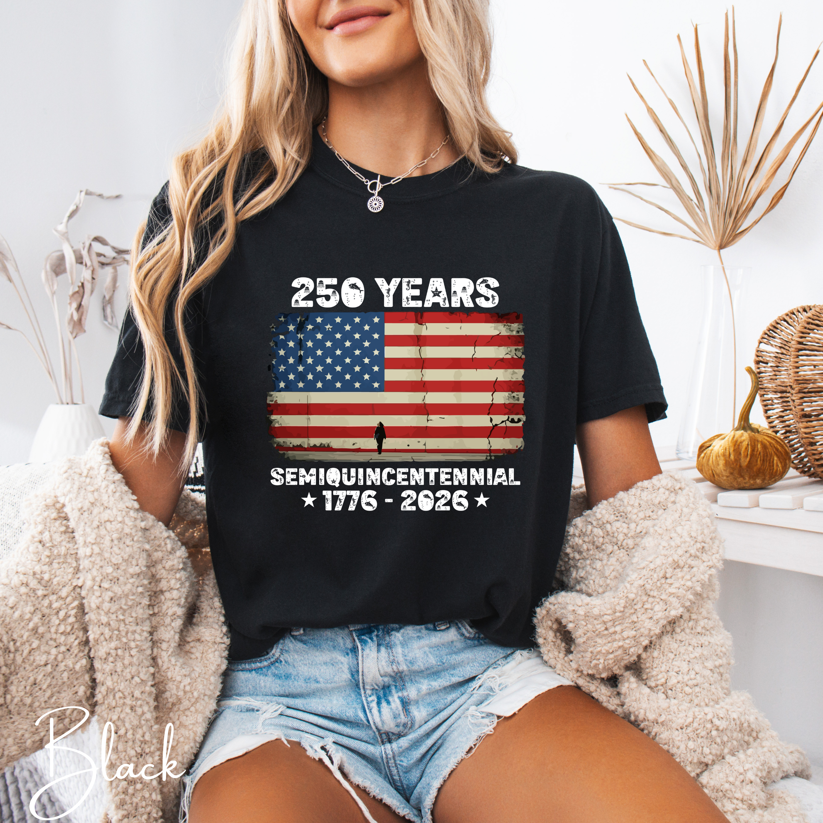 250 Years Semiquincentennial USA T-Shirt | Distressed American Flag 1776–2026 | Comfort Colors 1717 Patriotic Tee