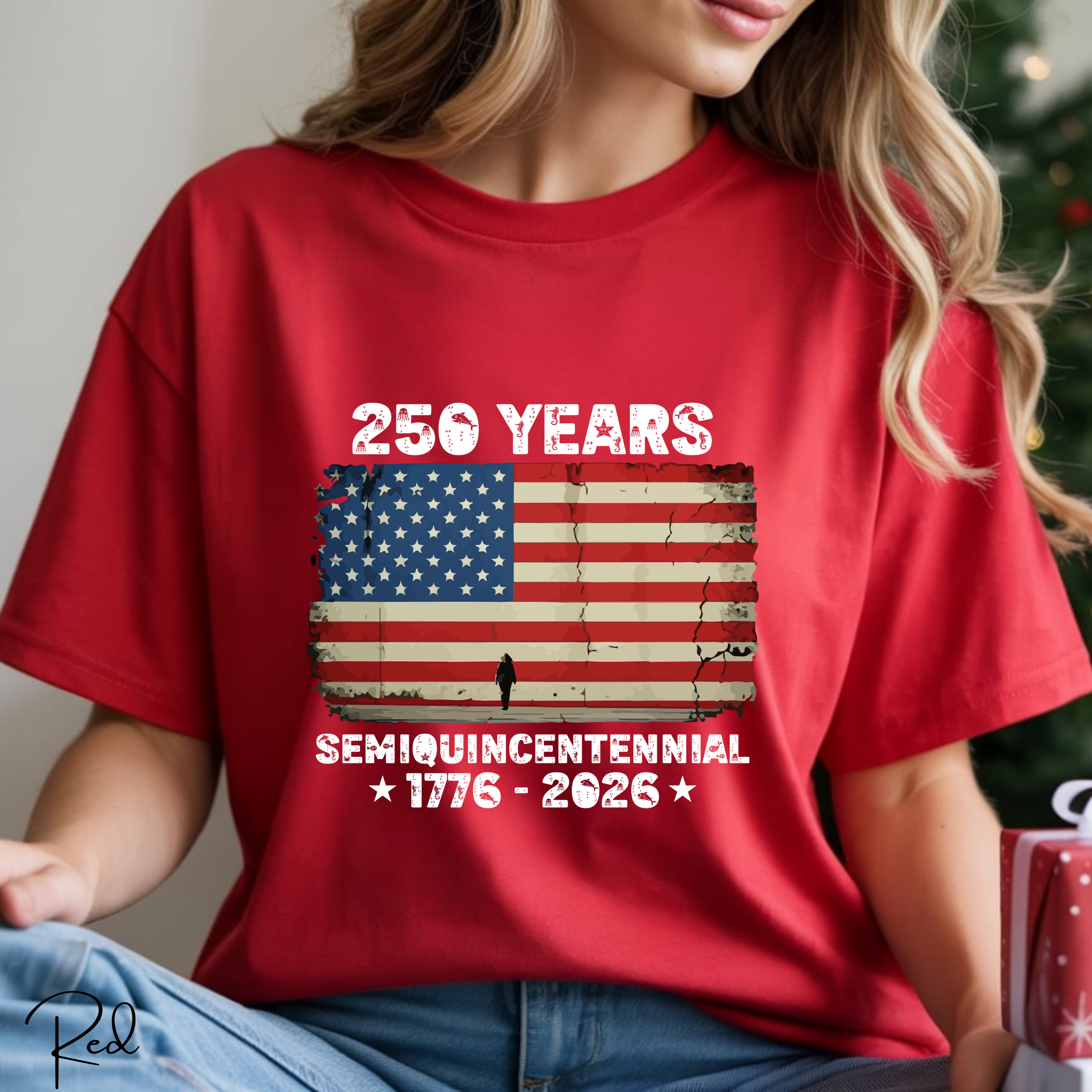 250 Years Semiquincentennial USA T-Shirt | Distressed American Flag 1776–2026 | Comfort Colors 1717 Patriotic Tee