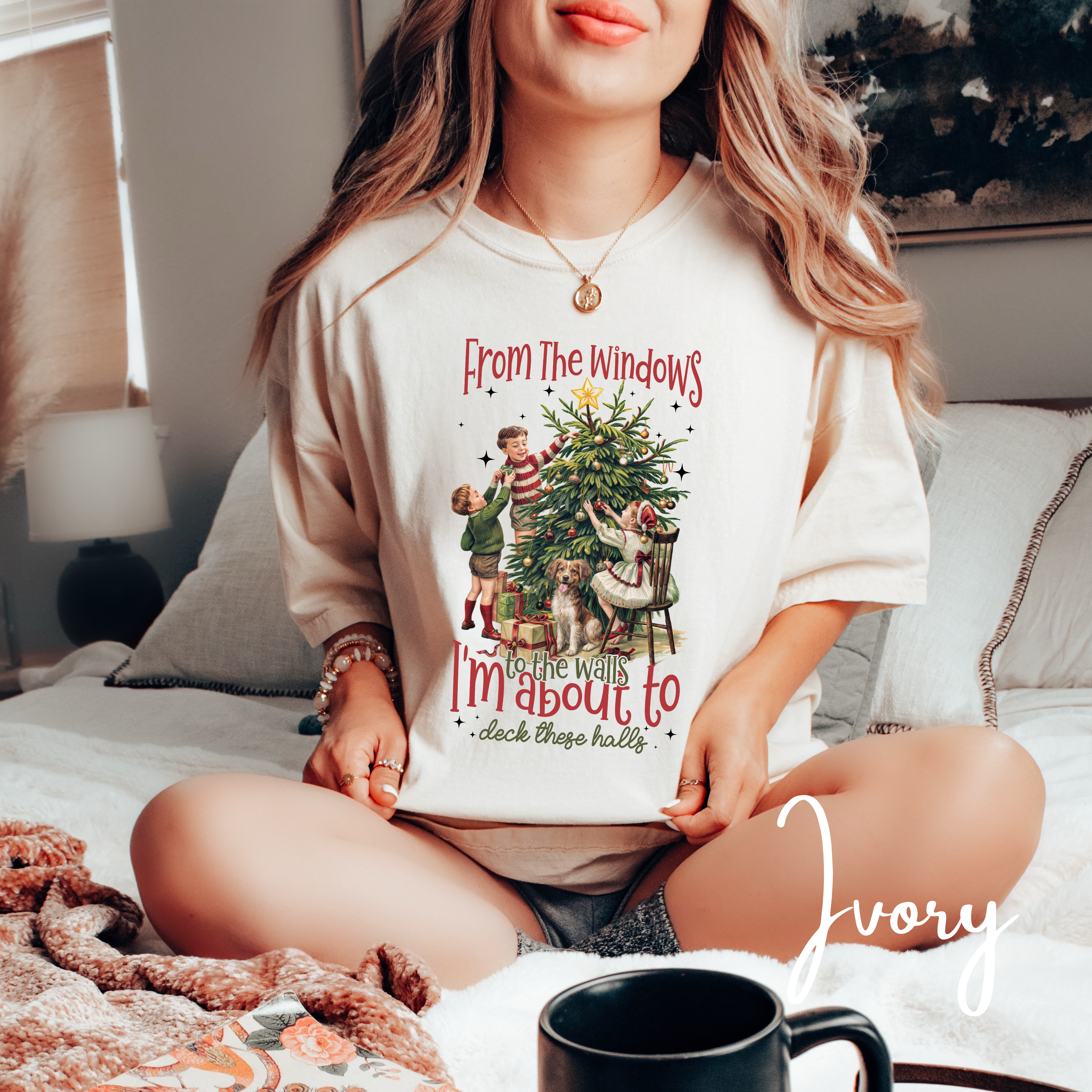 🎄✨ Deck These Halls Comfort Colors T-Shirt – Vintage Kids Decorating Christmas Tree Retro Holiday Tee 🎀❄️