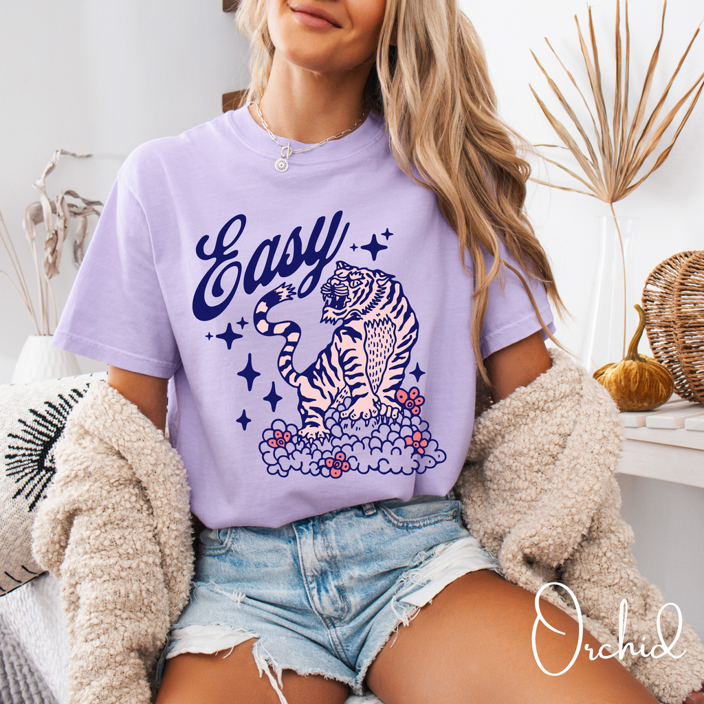 Relaxed ‘Easy Tiger’ Graphic Tee 😌🐅 – Comfort Colors 1717 Easy Tiger Shirt