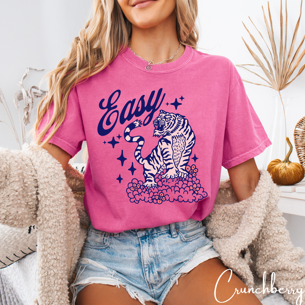Relaxed ‘Easy Tiger’ Graphic Tee 😌🐅 – Comfort Colors 1717 Easy Tiger Shirt