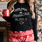 Farm Fresh Christmas Trees Bella Canvas 3501 Long Sleeve Shirt