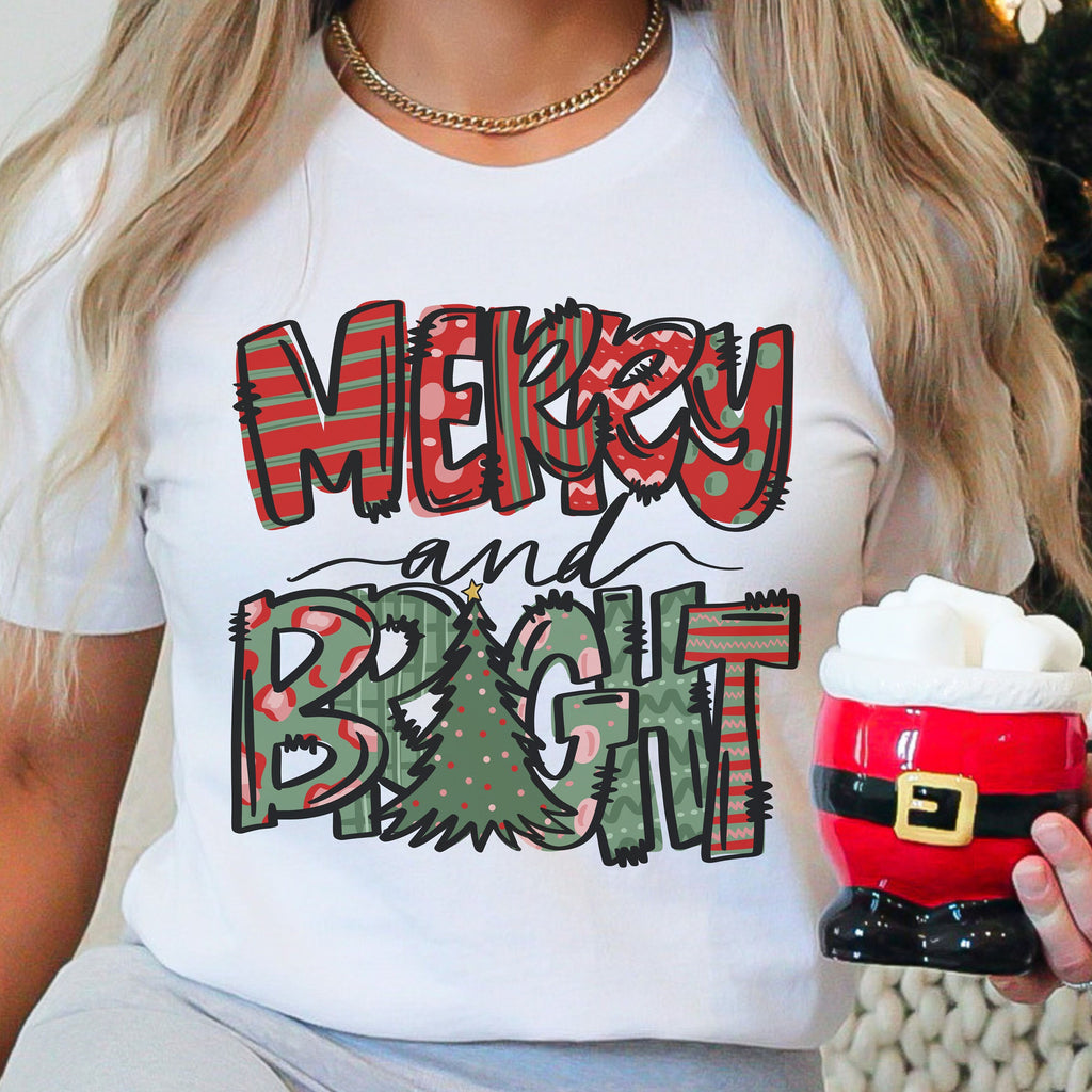 Merry Christmas Graffiti Bella Canvas 3001 Tshirt