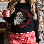 I Love a Man With a Beard Vintage Santa Christmas Bella Canvas 3501 Long Sleeve Shirt