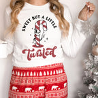 Sweet But a Little Bit Twisted Candy Cane Christmas Bella Canvas 3501 Long Sleeve Shirt