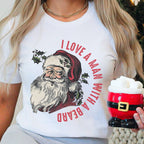 I Love a Man With a Beard Vintage Santa Bella Canvas 3001 Tshirt