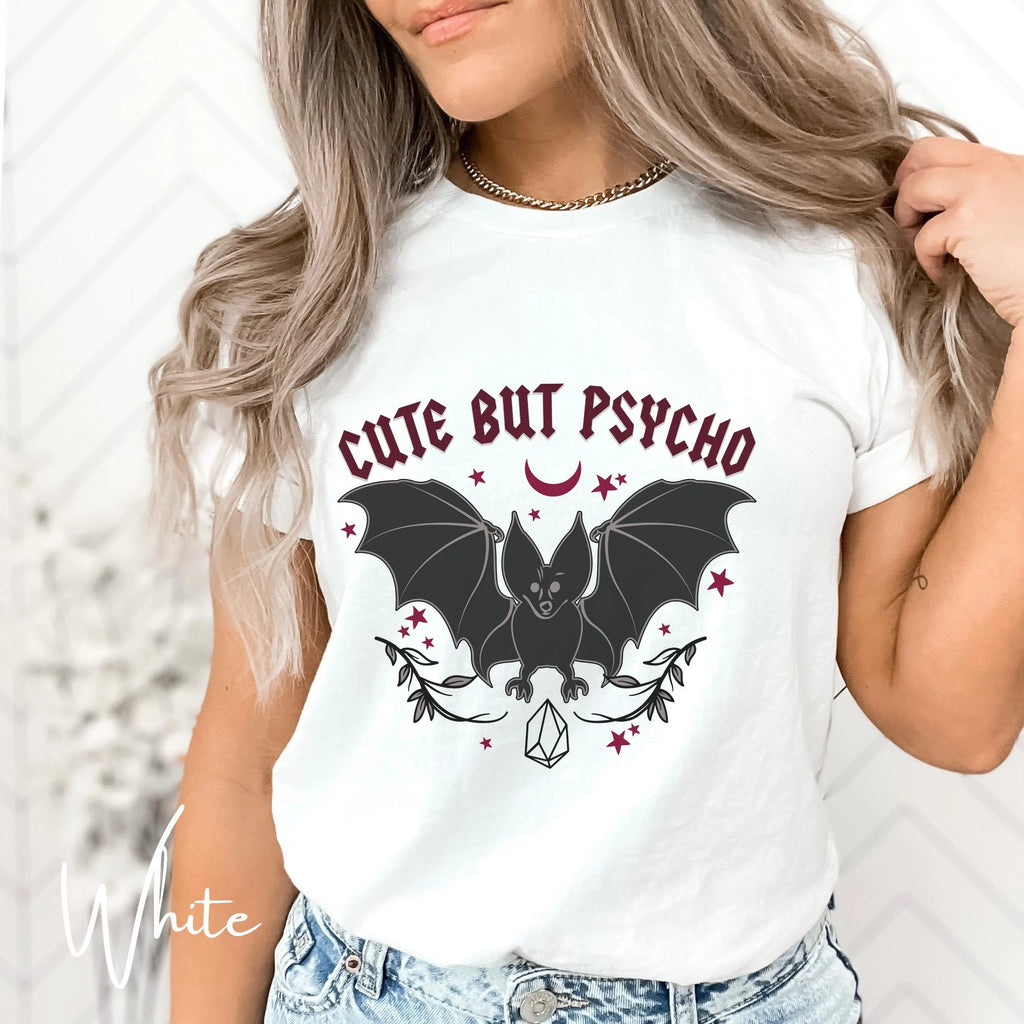 Cute But Psycho Bat T-Shirt | Spooky Sweet Aesthetic Comfort Colors 1717 Tshirt