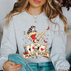 Man’s Ruin Sweatshirt | Retro Pin-Up Girl in Cocktail Glass Tattoo Design Gildan 18000 Sweatshirt