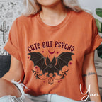 Cute But Psycho Bat T-Shirt | Spooky Sweet Aesthetic Comfort Colors 1717 Tshirt
