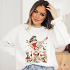 Man’s Ruin Sweatshirt | Retro Pin-Up Girl in Cocktail Glass Tattoo Design Gildan 18000 Sweatshirt