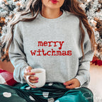 🖤🔮 Simple Merry Witchmas Sweatshirt – Gildan 18000 • Minimal Witchy Christmas Crewneck