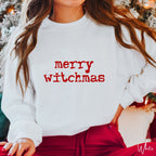 🖤🔮 Simple Merry Witchmas Sweatshirt – Gildan 18000 • Minimal Witchy Christmas Crewneck