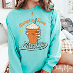 “Pumpkin Spice Junkie” |Skeleton Hand Autumn Comfort Colors 1566 Sweatshirt